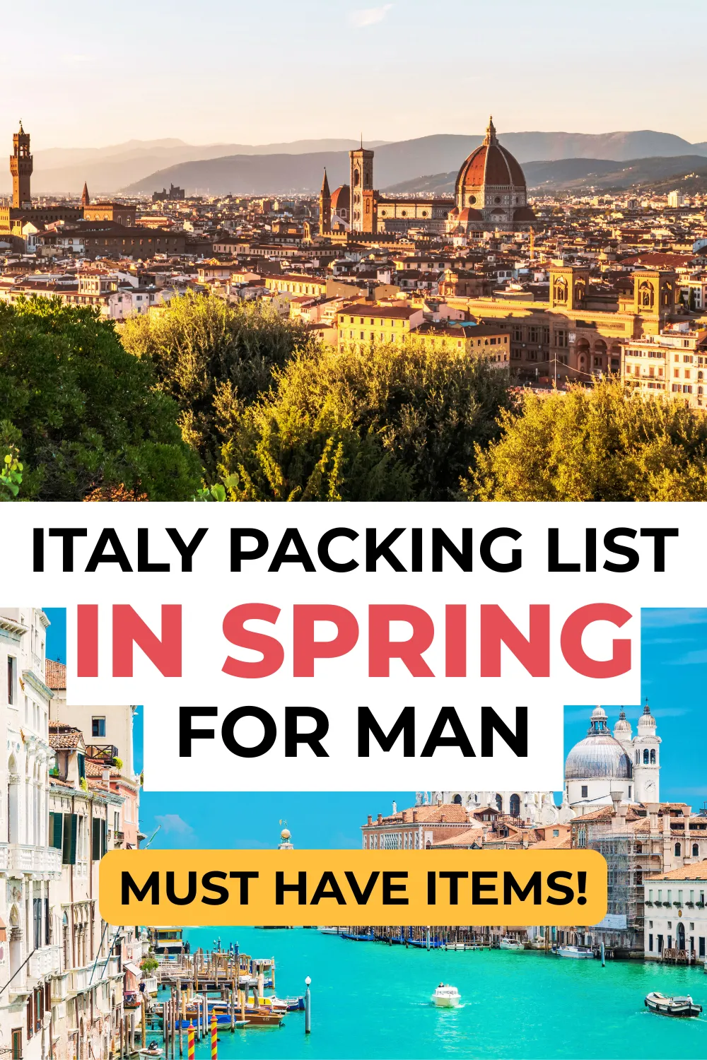 The Men's Spring Packing List for Italy