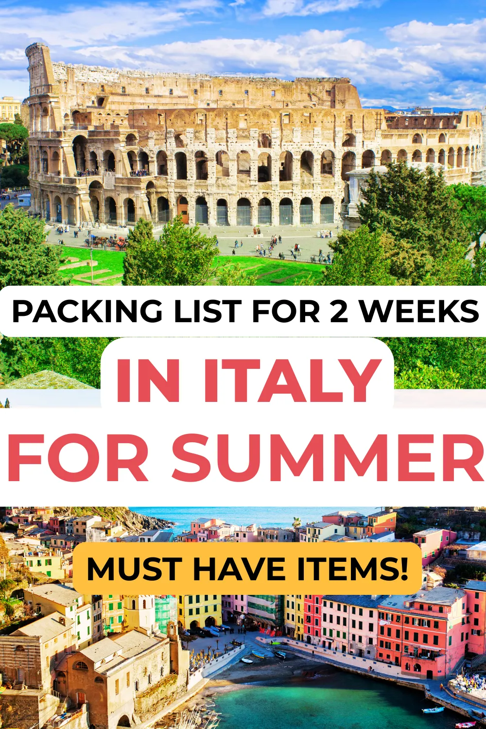 Packing List for 2 Weeks in Italy in Summer