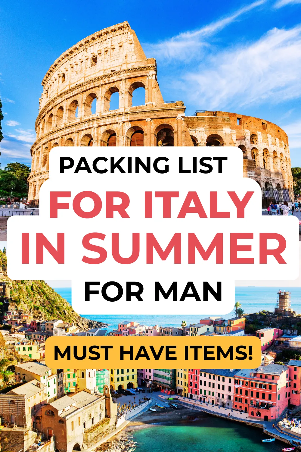 Packin List For Italy in summer for man