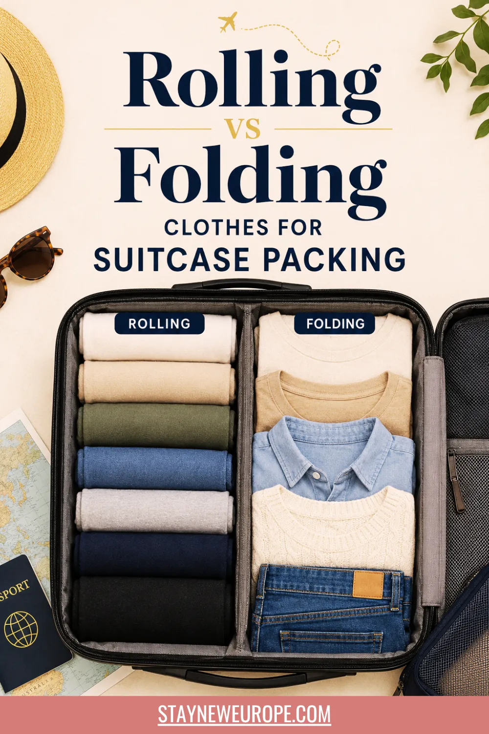 Rolling vs Folding Clothes for Suitcase Packing