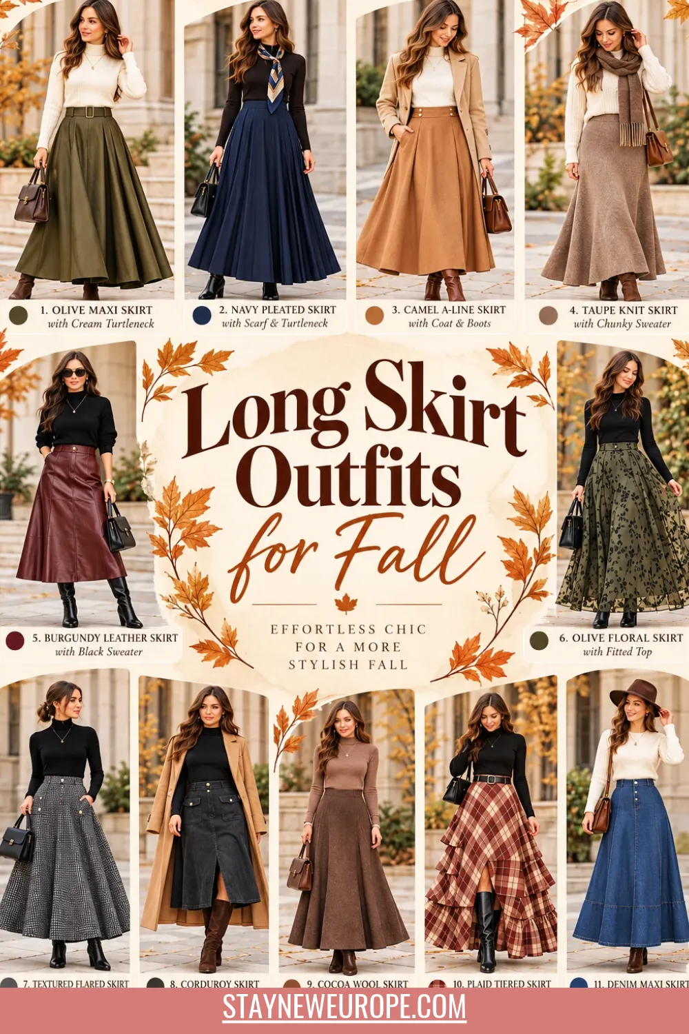 Long Skirt Outfits for Fall